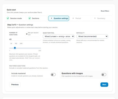 Blueprint-aligned session customization